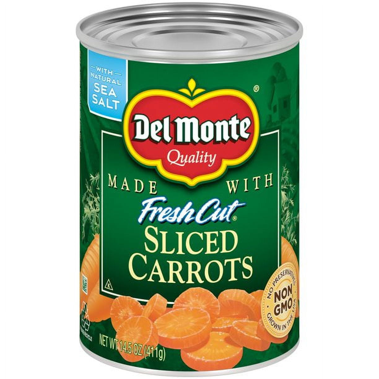 Del Monte Sliced Carrots, Canned Vegetables, 14.5 oz Can, Quantity of 8