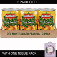 Del Monte Sliced Peaches in Heavy Syrup, 3 Pack with Tissue Pack ...