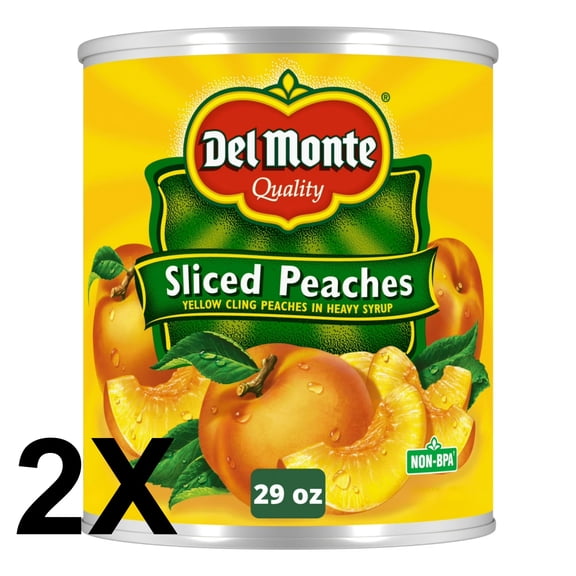 Del Monte Sliced Peaches in Heavy Syrup, Canned Fruit. (2) 29 oz Cans