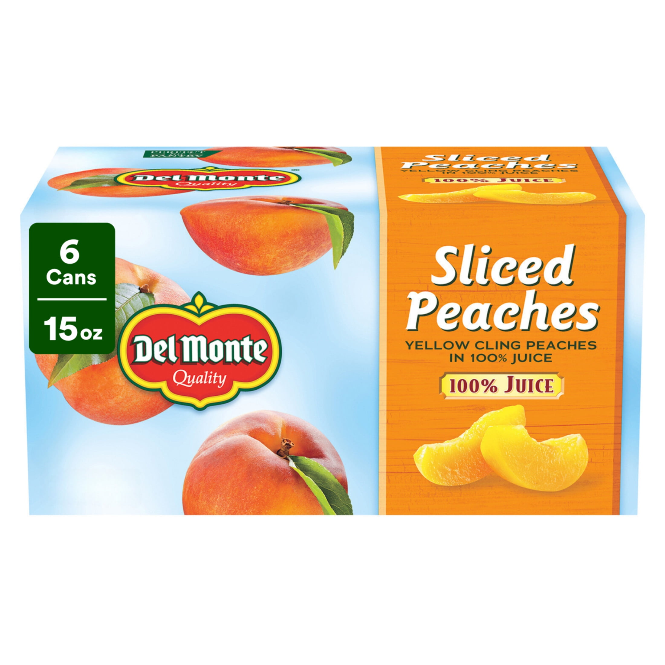 Del Monte Sliced Yellow Cling Peaches in 100% Juice 15 oz Can
