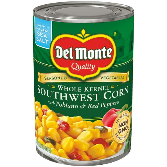 Del Monte Southwest Whole Kernel Corn, 15.25 oz Can (Pack of 6)