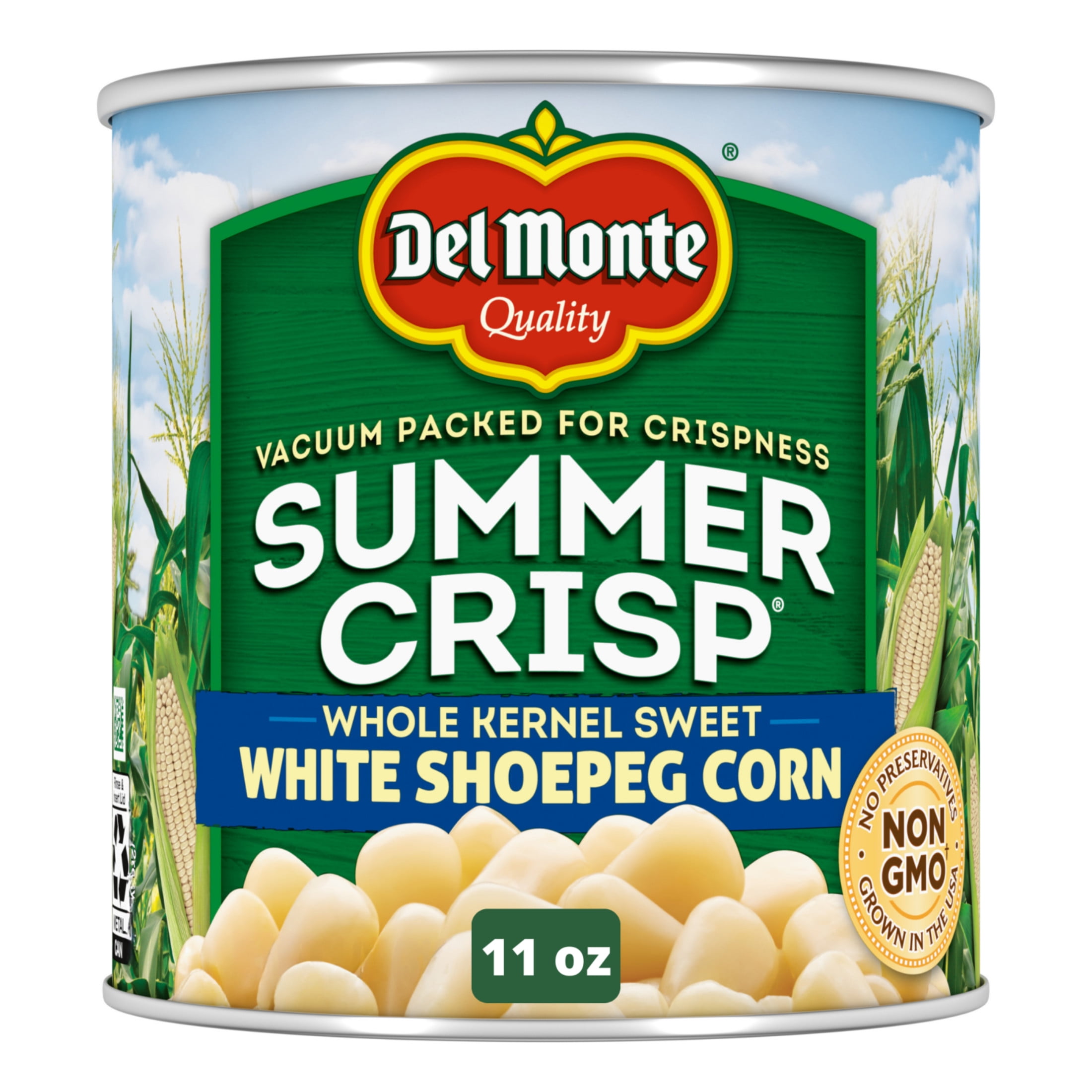 Del Monte Summer Crisp White Shoepeg Corn, 11 oz Can, Canned Vegetables