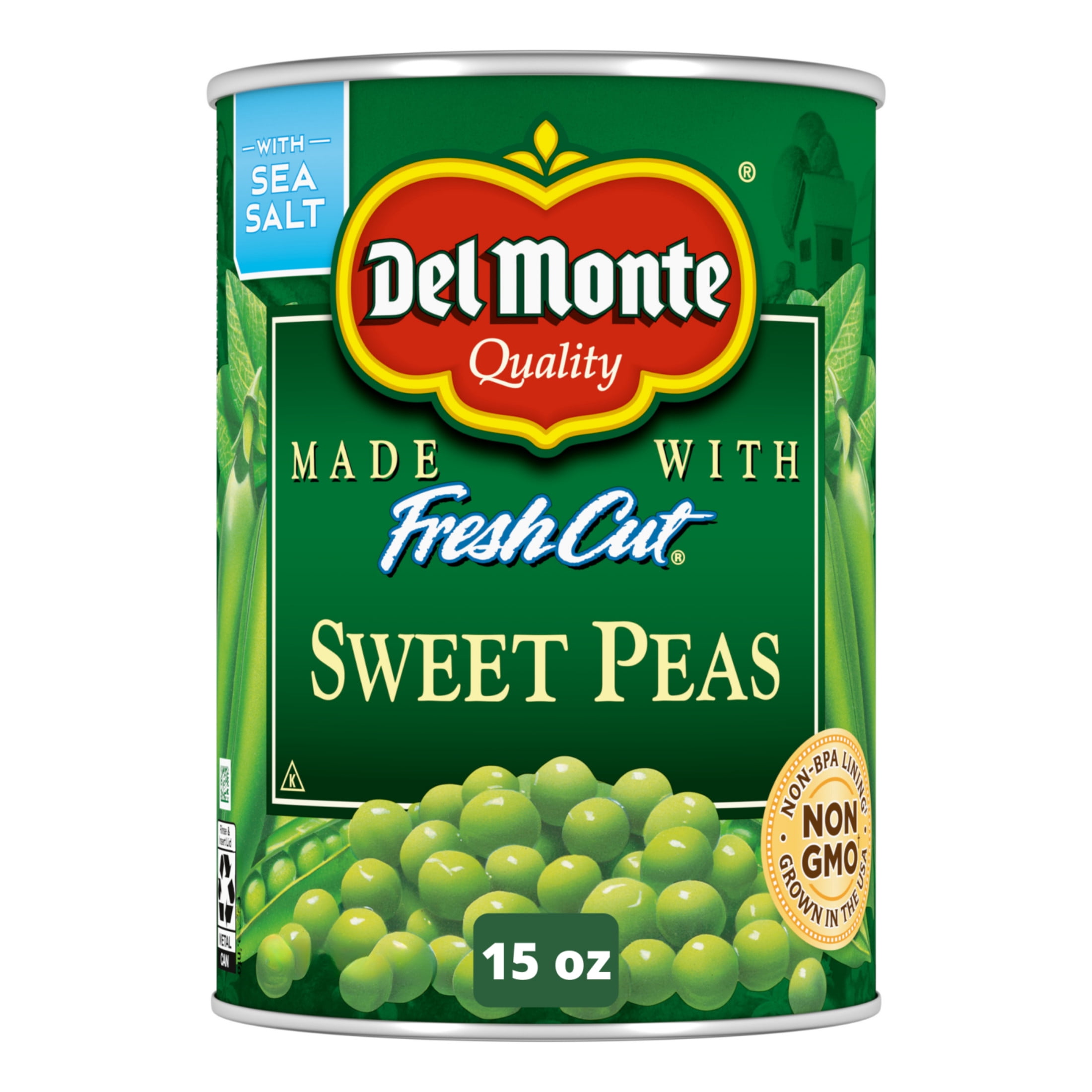 Del Monte Sweet Peas, Canned Vegetables, 15 oz Can