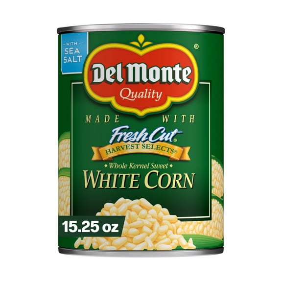 Del Monte Harvest Selects Sweet White Whole Kernel Corn, 15.25 oz Can, Canned Vegetables