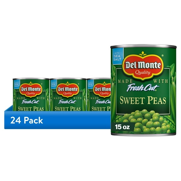 (24 pack) Del Monte Sweet Peas, Canned Vegetables, 15 oz Can