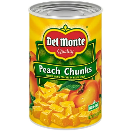 Del Monte Yellow Cling Peach Chunks, Canned Fruit, 15.25 oz Can