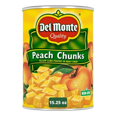 Del Monte Yellow Cling Peach Chunks, Canned Fruit, 15.25 oz Can