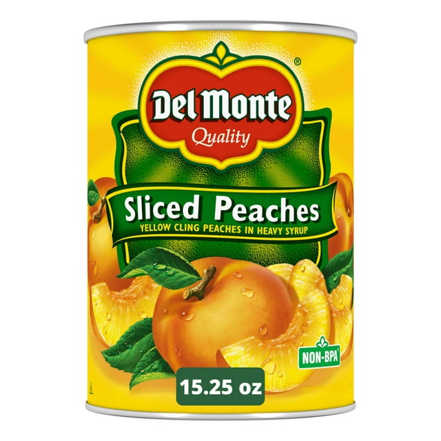 Del Monte Yellow Cling Sliced Peaches Canned Fruit 15.25 oz Can (Pack of 2)