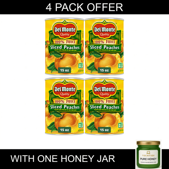 Del Monte Yellow Cling Sliced Peaches, Canned Fruit, 15 oz