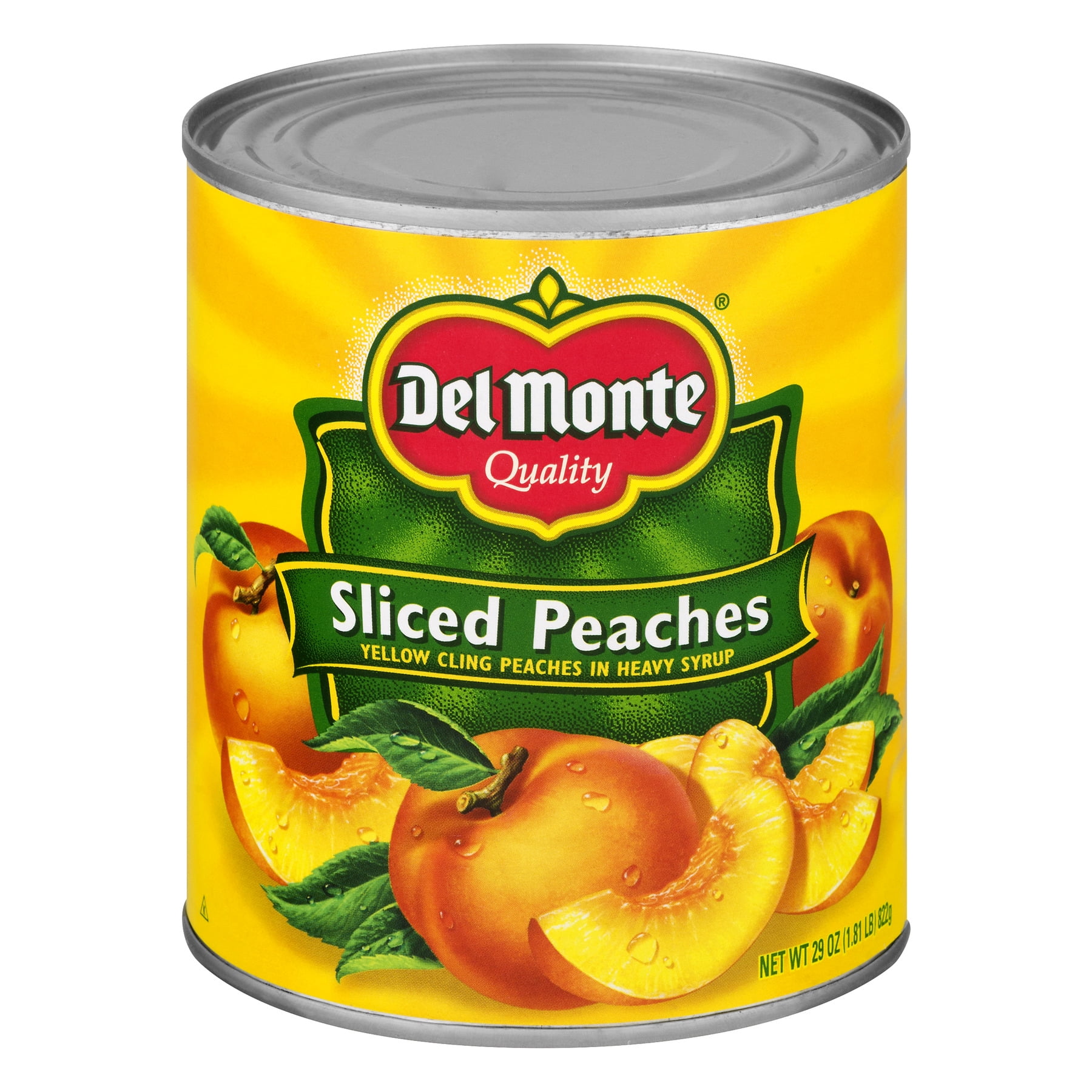 Del Monte Yellow Cling Sliced Peaches, Canned Fruit, 29 oz Can