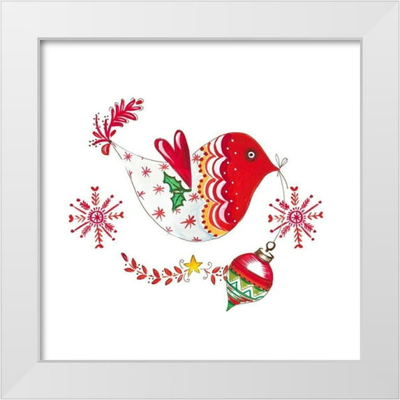 Del Sol, Ani 12x12 White Modern Wood Framed Museum Art Print Titled - Christmas Dove II