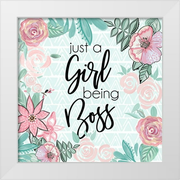 Del Sol, Ani 12x12 White Modern Wood Framed Museum Art Print Titled - Just A Girl Being Boss