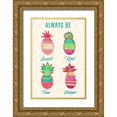 thumbnail image 1 of Del Sol, Ani 13x18 Gold Ornate Wood Framed with Double Matting Museum Art Print Titled - Pineapple Mix, 1 of 4