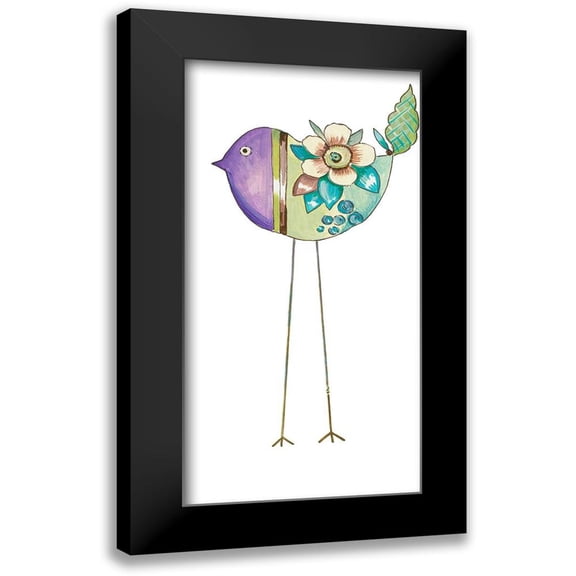 Del Sol, Ani 14x24 Black Modern Framed Museum Art Print Titled - Stand Tall Bird IV