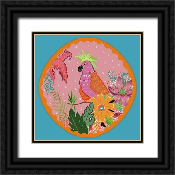 Del Sol, Ani 15x15 Black Ornate Wood Framed with Double Matting Museum Art Print Titled - Cockatoo
