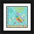 thumbnail image 1 of Del Sol, Ani 15x15 Black Ornate Wood Framed with Double Matting Museum Art Print Titled - Nature Garden with Bird, 1 of 4