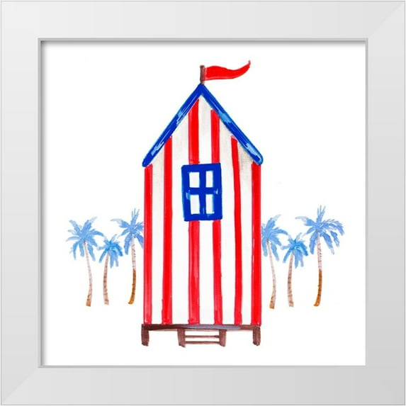 Del Sol, Ani 15x15 White Modern Wood Framed Museum Art Print Titled - Lifeguard House I
