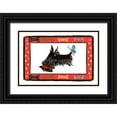 thumbnail image 1 of Del Sol, Ani 18x13 Black Ornate Wood Framed with Double Matting Museum Art Print Titled - Dog With A Butterfly Friend, 1 of 4