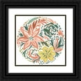 thumbnail image 1 of Del Sol, Ani 20x20 Black Ornate Wood Framed with Double Matting Museum Art Print Titled - Peachy Matisse Florals III, 1 of 4