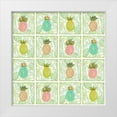 thumbnail image 1 of Del Sol, Ani 26x26 White Modern Wood Framed Museum Art Print Titled - Tropical Pineapple Squares, 1 of 4