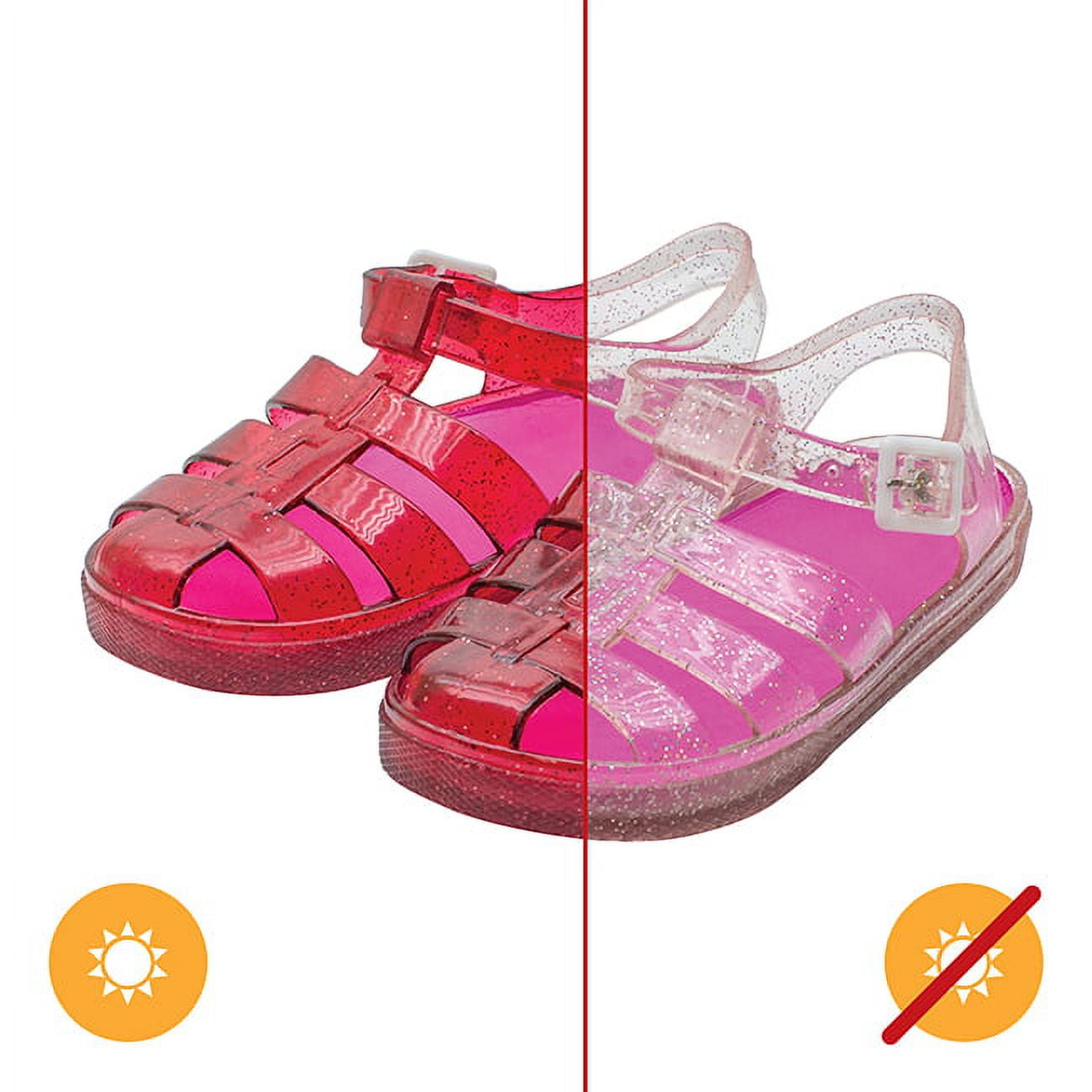 DelSol Color-Changing Jelly Shoes - Princess Slipper - Changes Color from  Clear to Pink in The Sun - Sturdy and Stylish, USA Certified PVC - Kids 9:  Buy Online at Low Prices