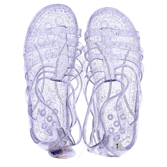 Del Sol Color-Changing Jelly Shoes - Gladiator Sandal - Changes Color from Clear to Purple in the Sun - Sturdy and Stylish, Made from USA certified PVC - Youth 1