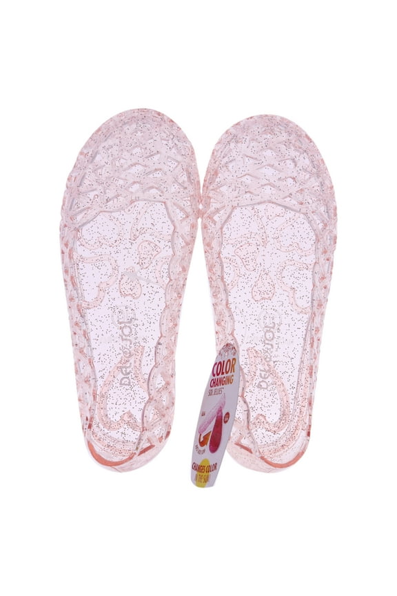 Color-Changing Jelly Shoes - Princess Slipper - Changes Color from Clear to Pink in The Sun - Sturdy and Stylish, Made from USA Certified PVC - Kids 10