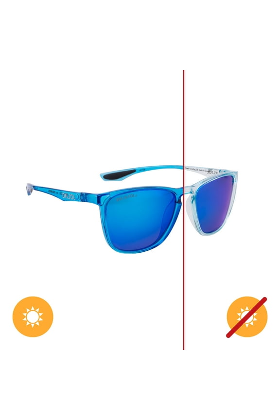 Solize Color-Changing Sunglasses For Men - Ocean is Calling - Changes Color from Light Blue to Blue in the Sun - Polarized Pro, Mirrored Lens, 100% UVA/UVB Protection