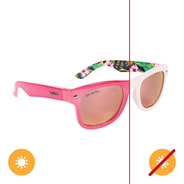 Del Sol Women's Solize Color-Changing Sunglasses - White to Pink