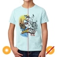 thumbnail image 1 of Del Sol Youth Boys Premium Crew Tee - Sharrrk!, Ice Blue T-Shirt - Changes from Black to Vibrant colors in the Sun - 100% Combed, Ring-Spun Cotton, Relaxed Fit, 1 of 3