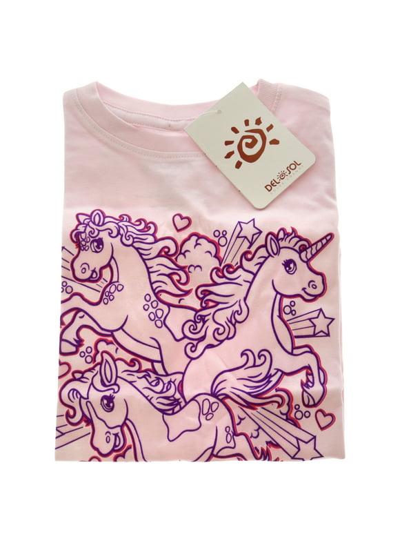 DelSol Girls Crew Tee - Iluv Horses - Balerina , 1 Pc T-Shirt (4T)