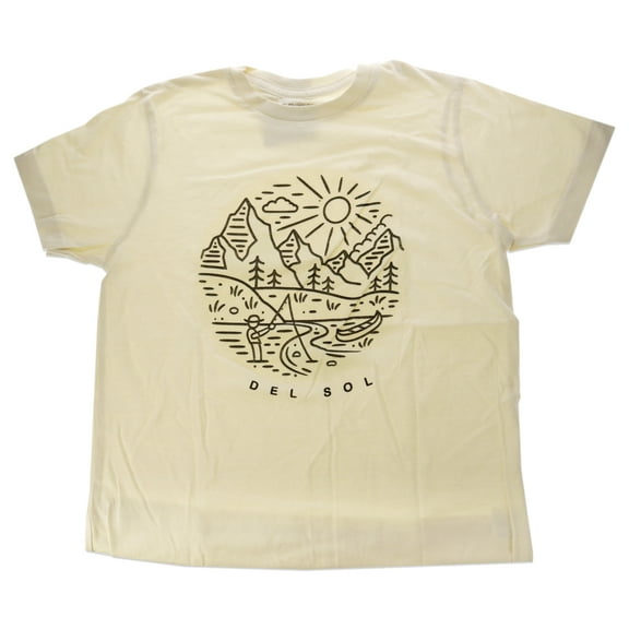 DelSol Kids Crew Tee - Fish Scene - Natural , 1 Pc T-Shirt (YL)