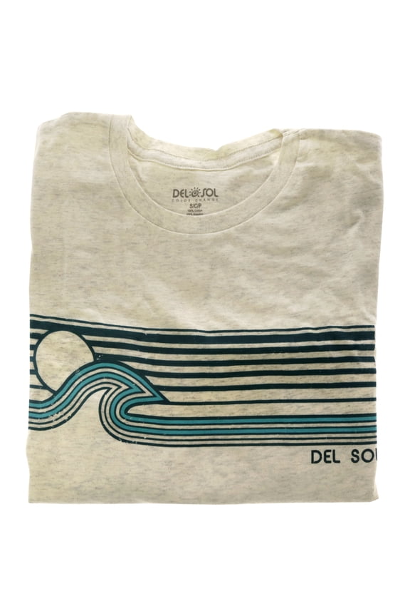DelSol Men Crew Tee - Sunset Wave - Grey , 1 Pc T-Shirt (S)
