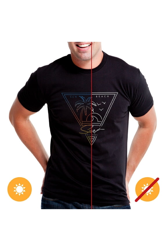 DelSol Men Crew Tee - Surf Sun Beach - Black, 1 Pc T-Shirt (2XL)