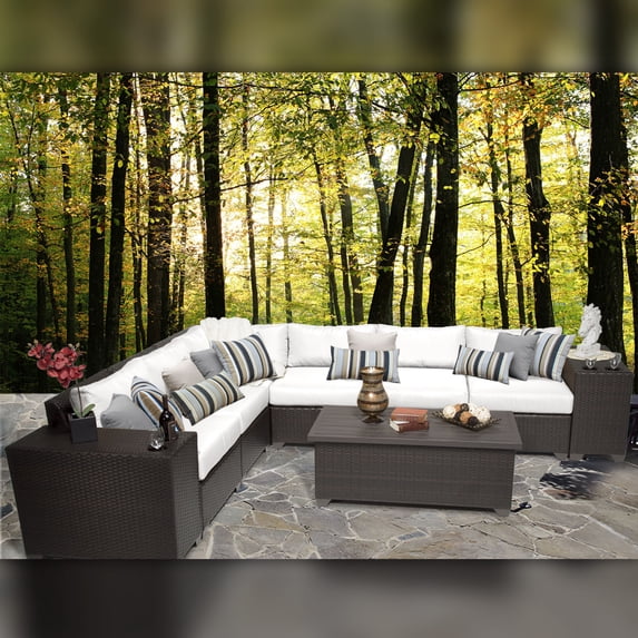 Delacora TKC-DPF-BAR09B Barbados Outdoor 9 Piece Conversation Set