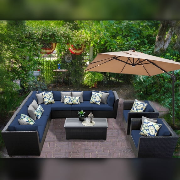 Delacora TKC-DPF-BAR10A Barbados Outdoor 10 Piece Conversation Set