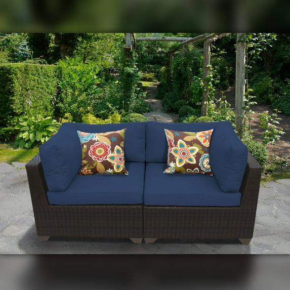 Delacora TKC-DPF-BEL02A Belle Outdoor 2 Piece 63" Long Aluminum Framed Acrylic Loveseat