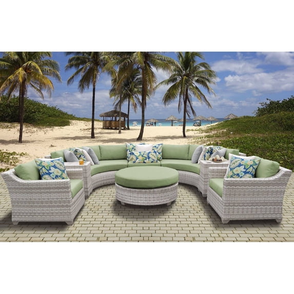 Fairmont 8 Piece Outdoor Wicker Patio Furniture Set 08e-Color:Cilantro