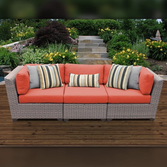 Delacora Tkc-Dpf-Flo03c Florence 35" Wide Wicker Outdoor Sectional Sofa