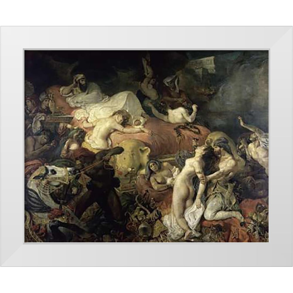 Delacroix, Eugene 14x12 White Modern Wood Framed Museum Art Print