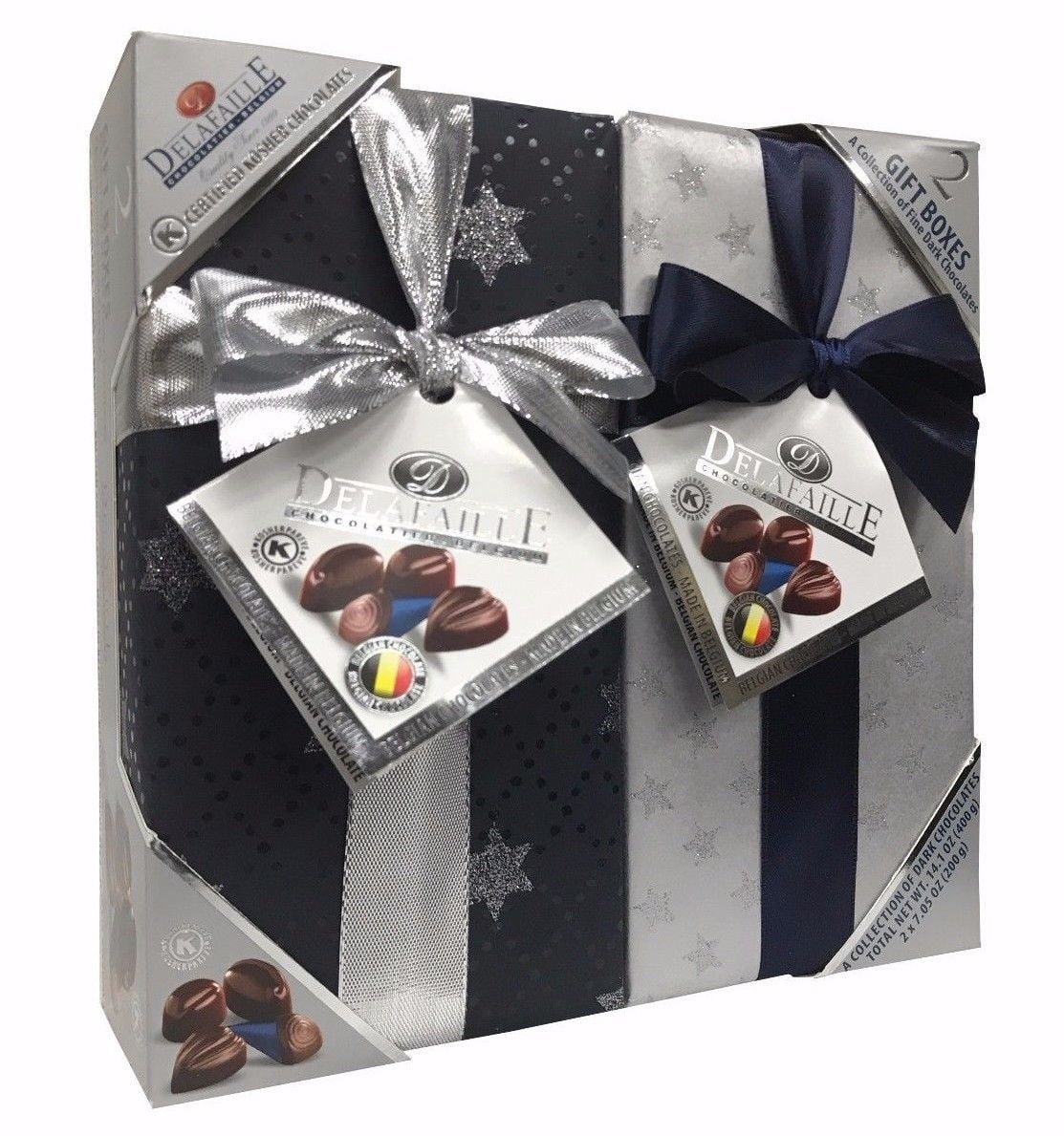 Delafaille Premium Filled Quality Belgian Dark Chocolate - 2 Gift