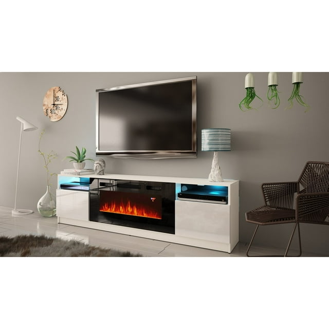 Delaine TV Stand for TVs up to 88" with Fireplace Included, Commercial