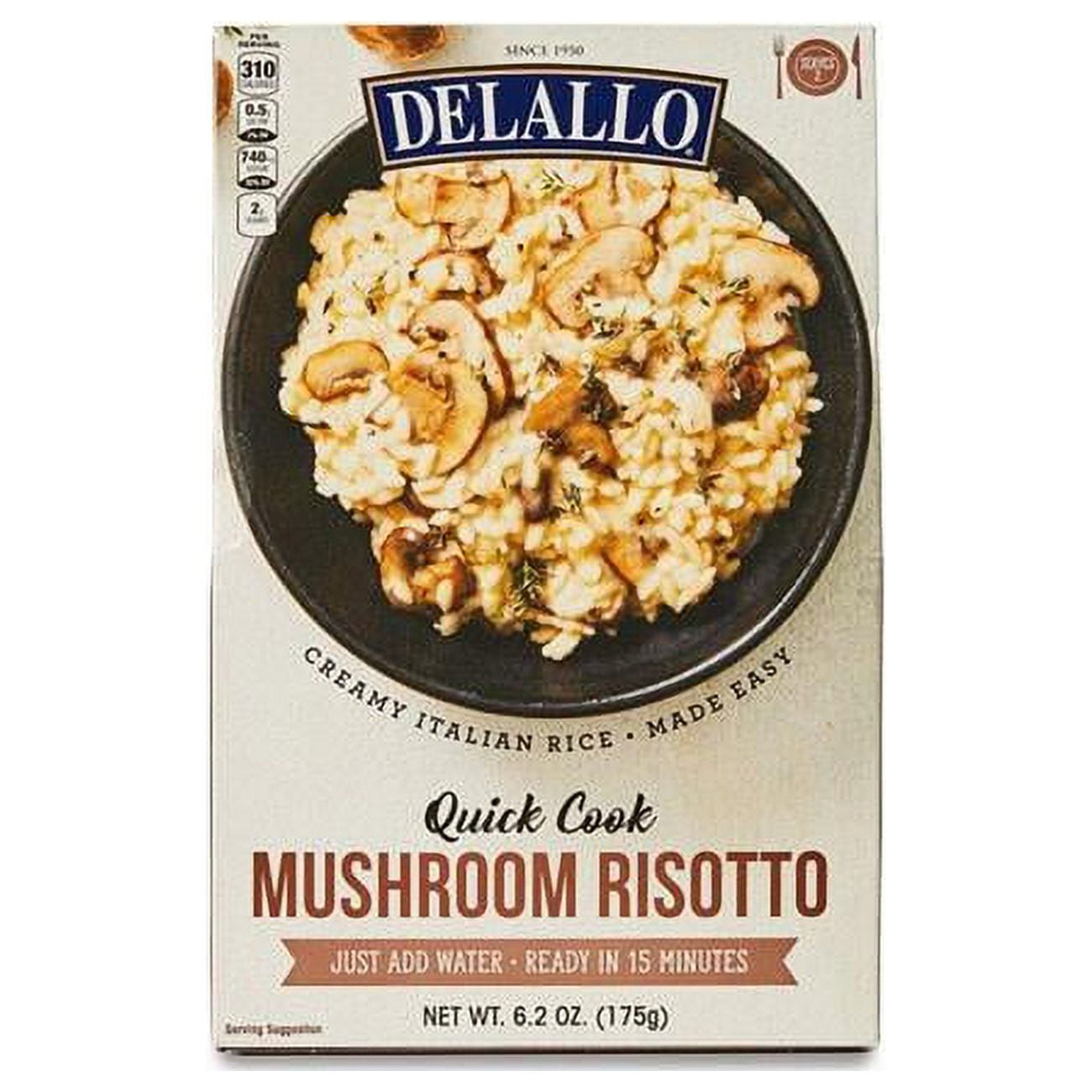 Delallo 6.2 oz Mushroom Risotto Rice Recipe Pack of 6