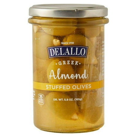 Delallo Almond Stuffed Olives 5.82 oz (Pack Of 6)
