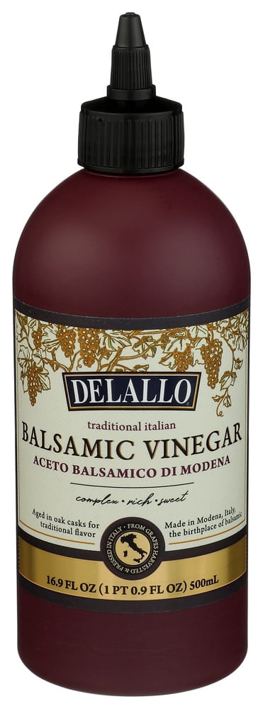 Delallo Balsamic Vinegar Squeeze Bottle 16.9 oz (Pack of 6)