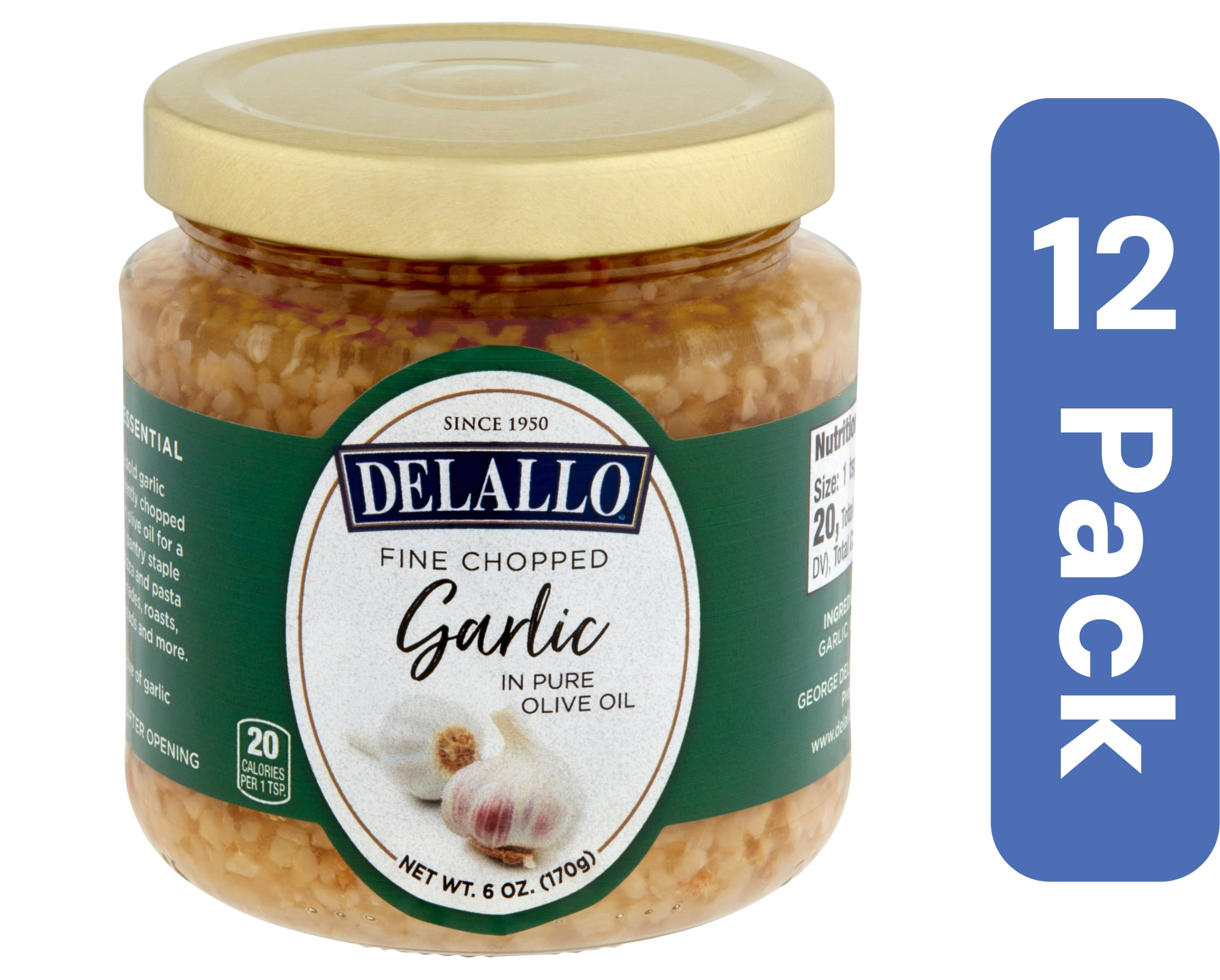 (Pack Of 12) Delallo Chopped Garlic In Oil 6 Oz