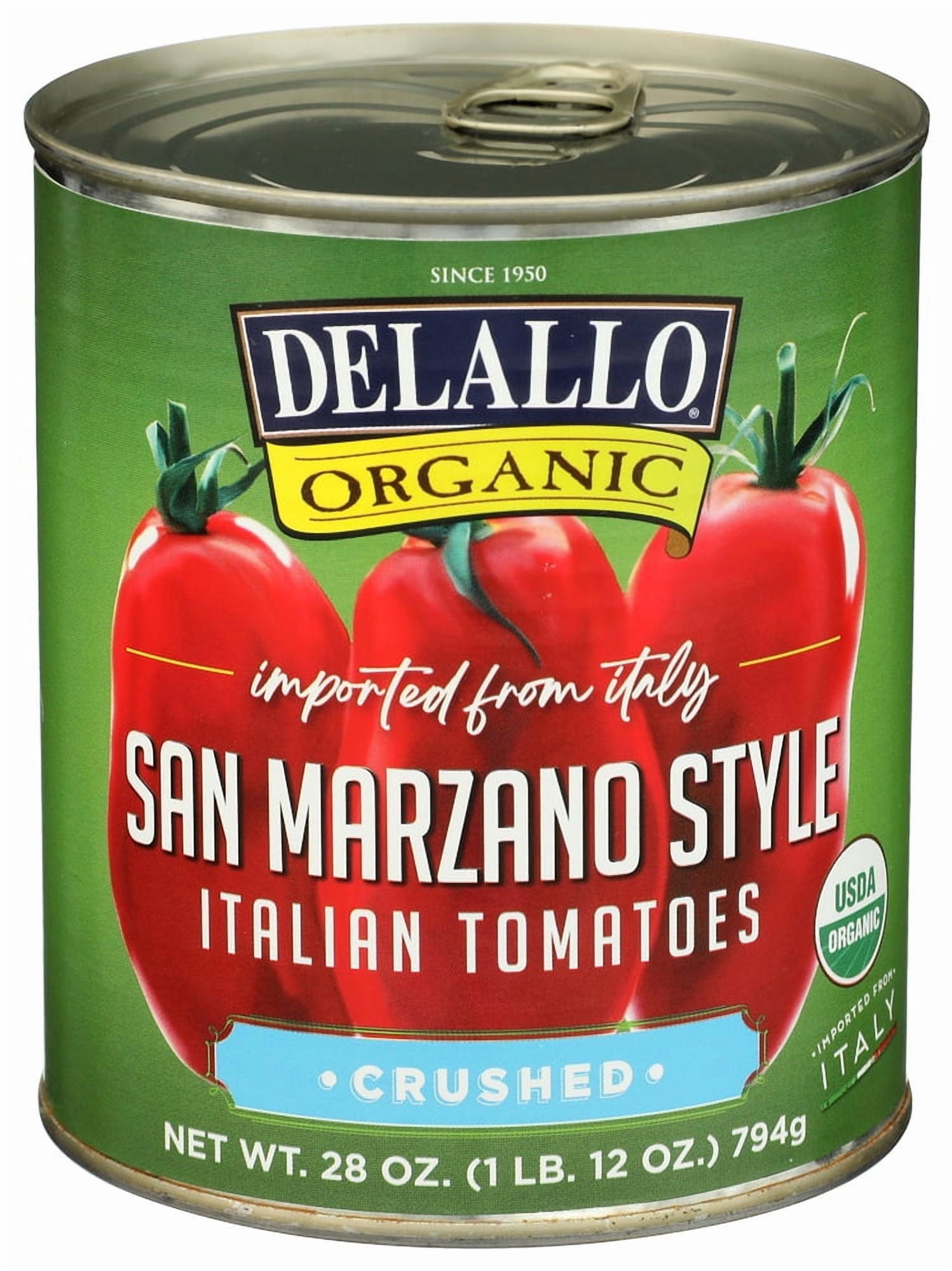 Delallo Crushed Organic Tomatoes 28 oz (Pack of 12)