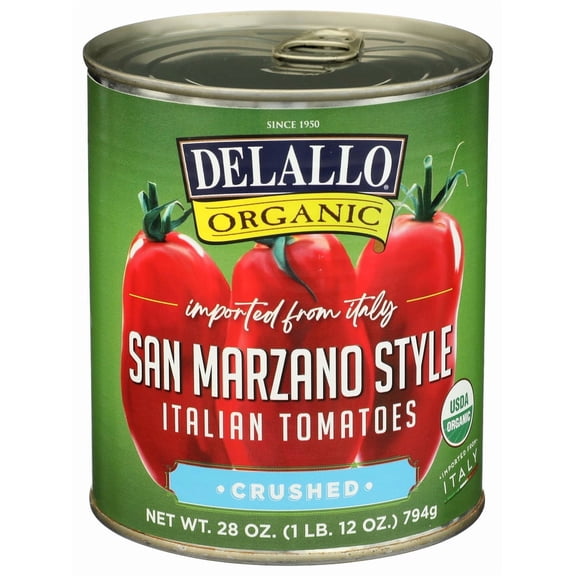 Delallo Crushed Organic Tomatoes 28 oz (Pack of 12)