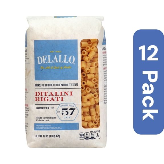 Delallo Ditalini Rigati #57 16 oz (Pack Of 12)