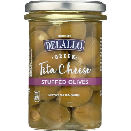 Delallo: Feta Stuffed Green Greek Olives, 9.9 Oz
